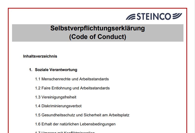 STEINCO Code of conduct