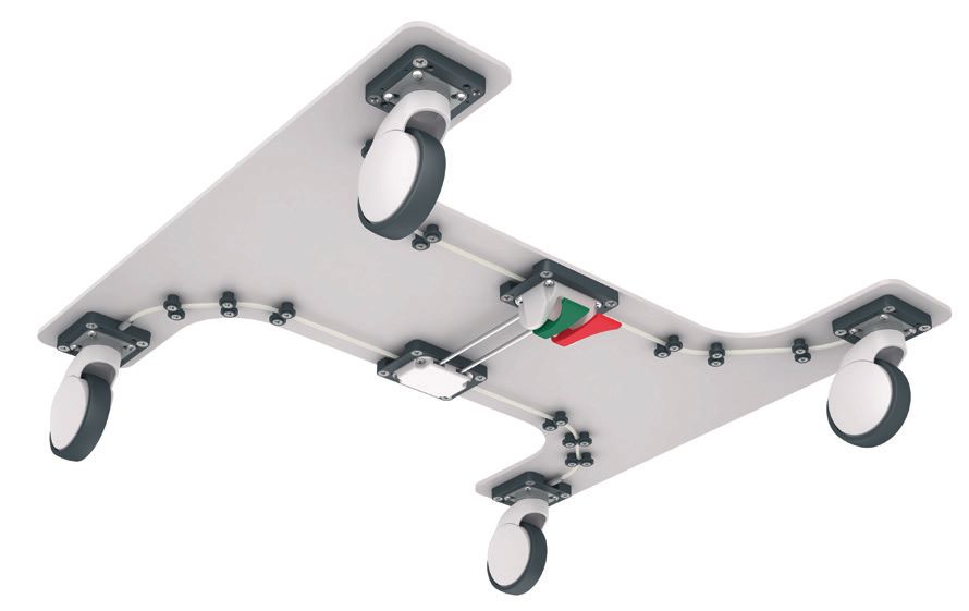 Flexible central locking caster system