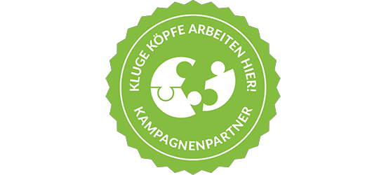 [Translate to Schwedisch:] Kluge köpfen arbeiten hier LOGO