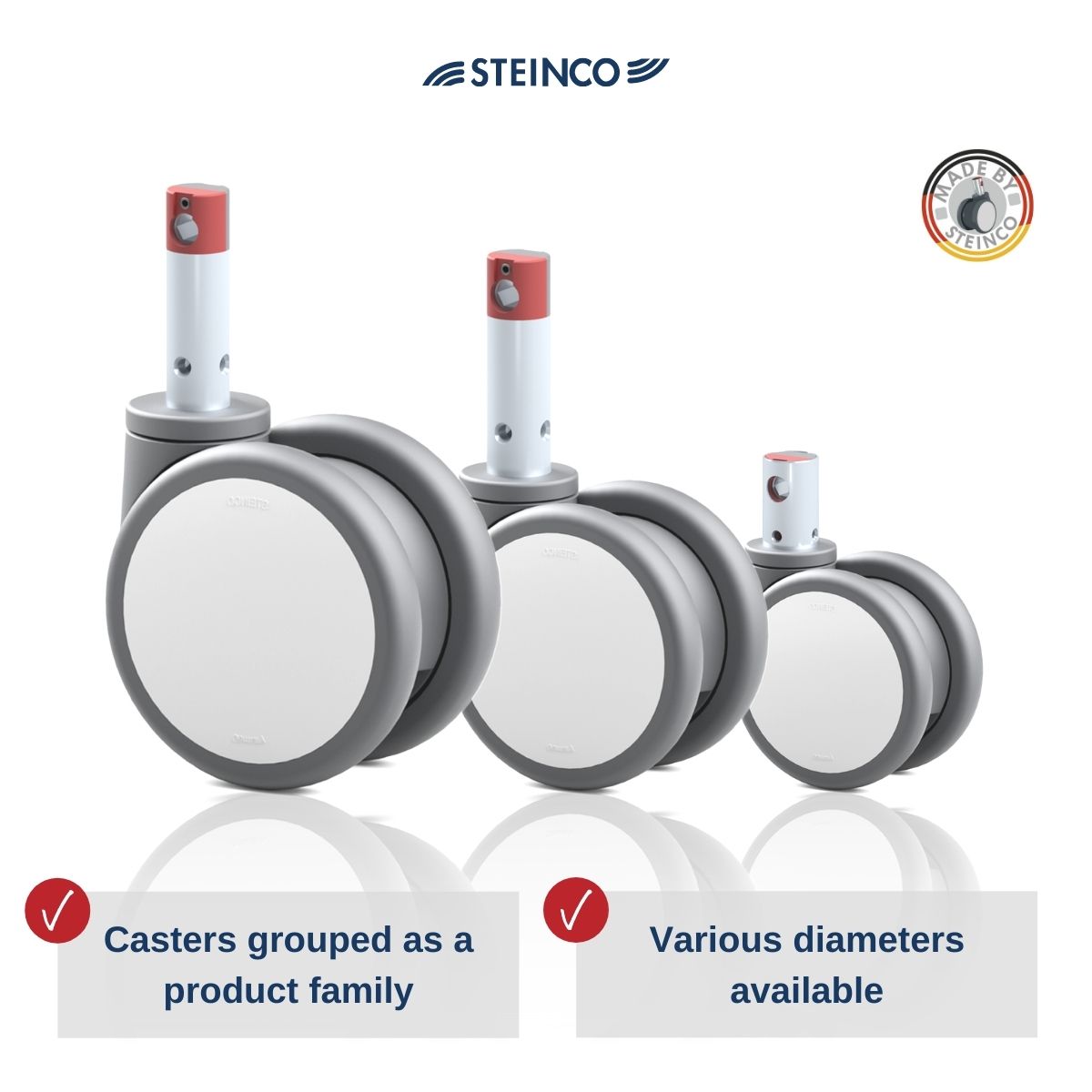 Steinco medical castors - free 3D models in many file formats for planners, designers, project engineers and product developers