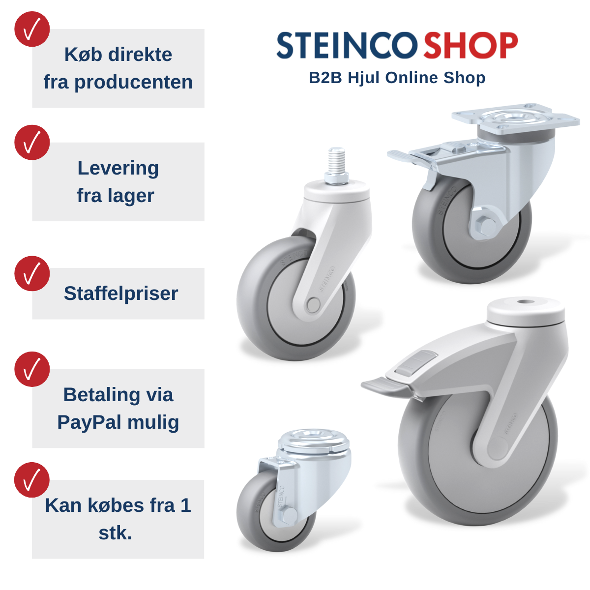 STEINCO SHOP Fordele Køb direkte fra producenten, levering fra lager, staffelpriser, betaling via PayPal mulig, køb fra 1 stk. 
