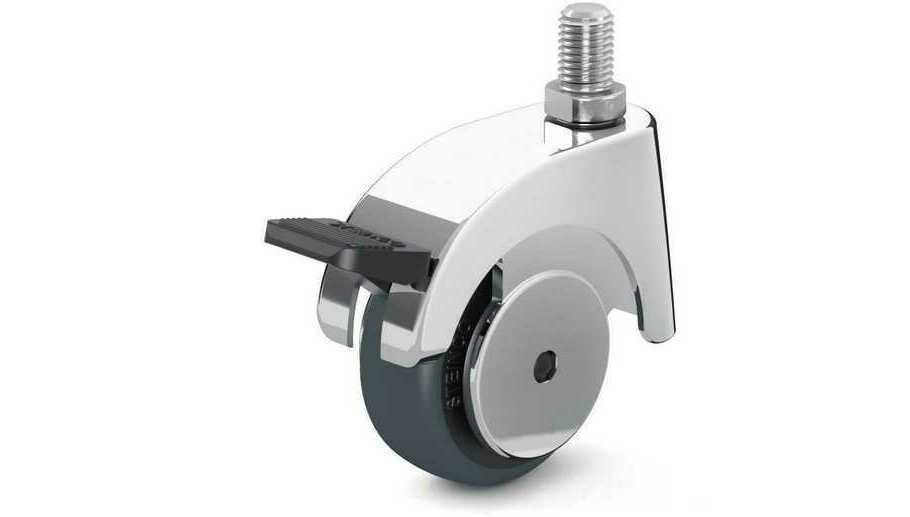 Stainless stell castor with wheel brake 