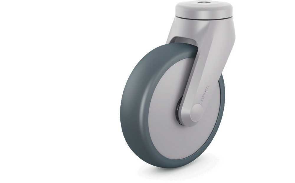 Picture of a single-wheel swivel castor made of polyamide