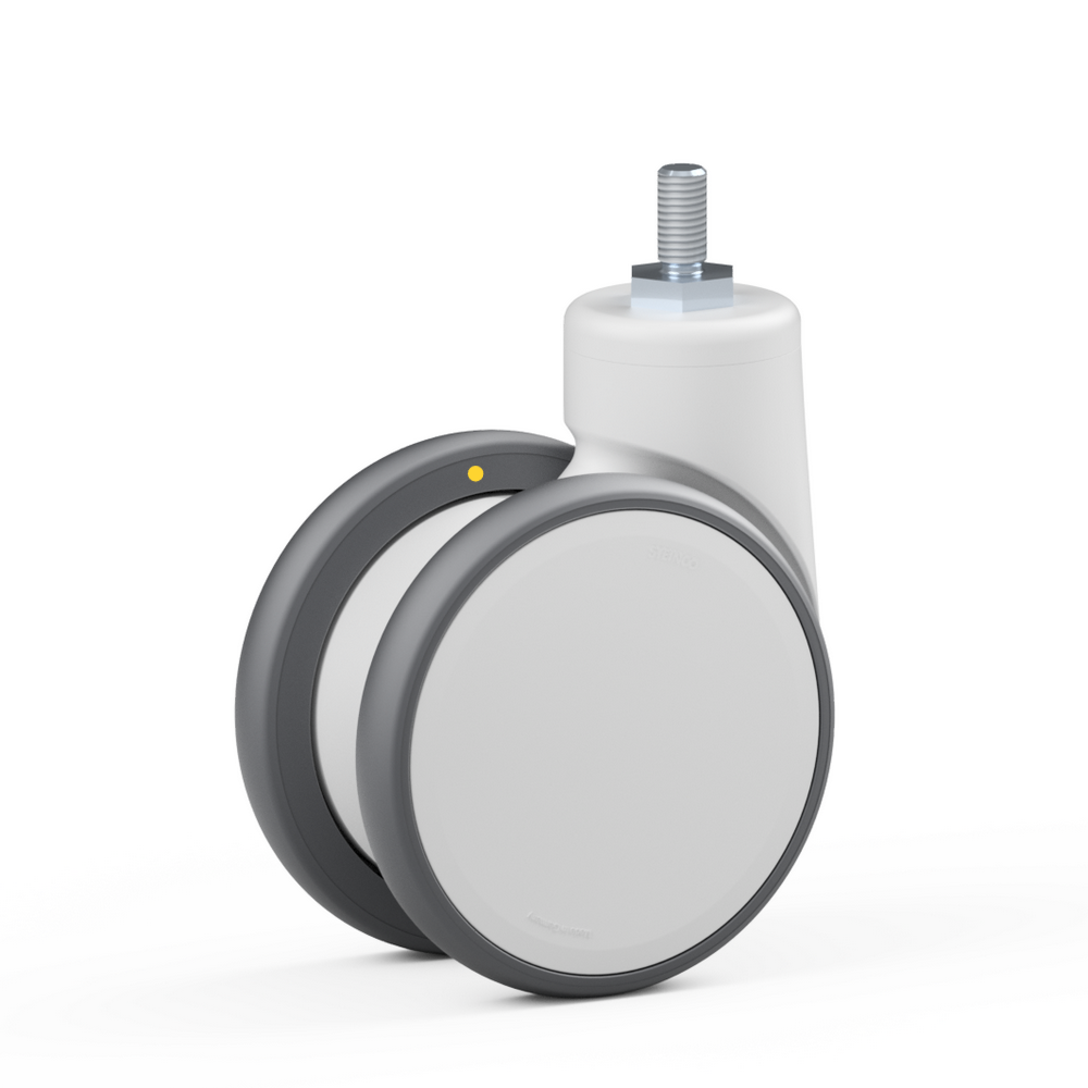 3.TPM0.FPD0, Double swivel castor, ∅ 125 mm, Ball bearing, TPU, Threaded bolt