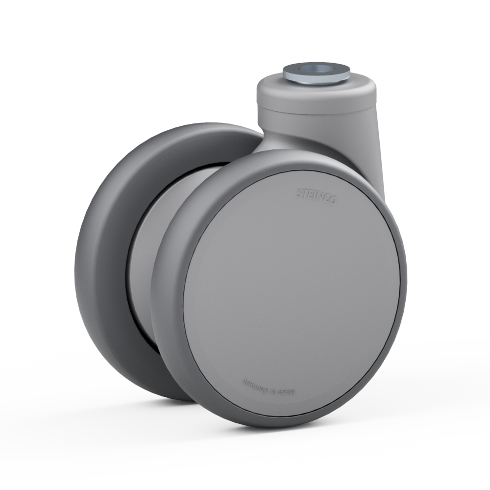 3.YPV0.FMA0, Rueda giratoria doble, ∅ 100 mm, Cojinete a bolas, TPU, Agujero pasante para