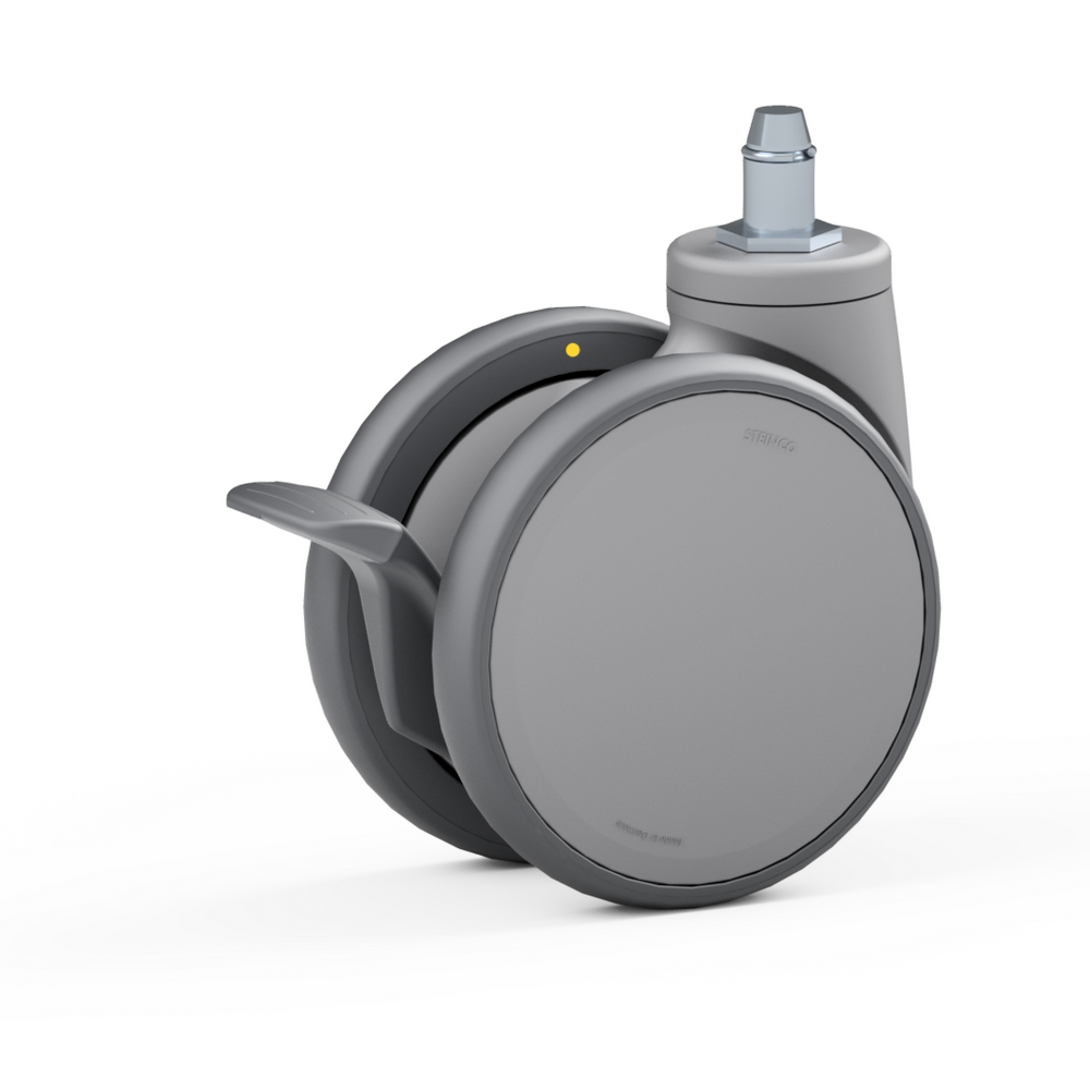 4.SR60.FQJ0, Double swivel castor, ∅ 150 mm, Ball bearing, TPU, Stem with friction ring
