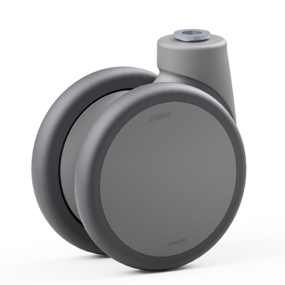 3.YRY0.DPA0, Double swivel castor, ∅ 125 mm, Ball bearing, TPU, Bolt hole