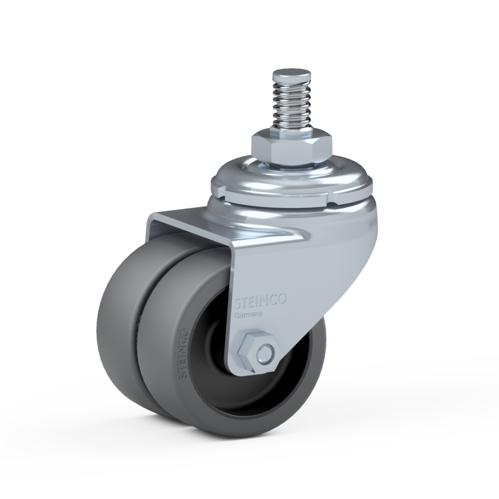 2.HC20.C480, Double swivel castor, ∅ 50 mm, Plain bearing, TPU, Threaded bolt
