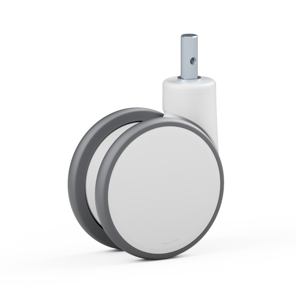 3.SGA0.FQH0, Double swivel castor, ∅ 150 mm, Ball bearing, TPU, Plain stem with transversal bore