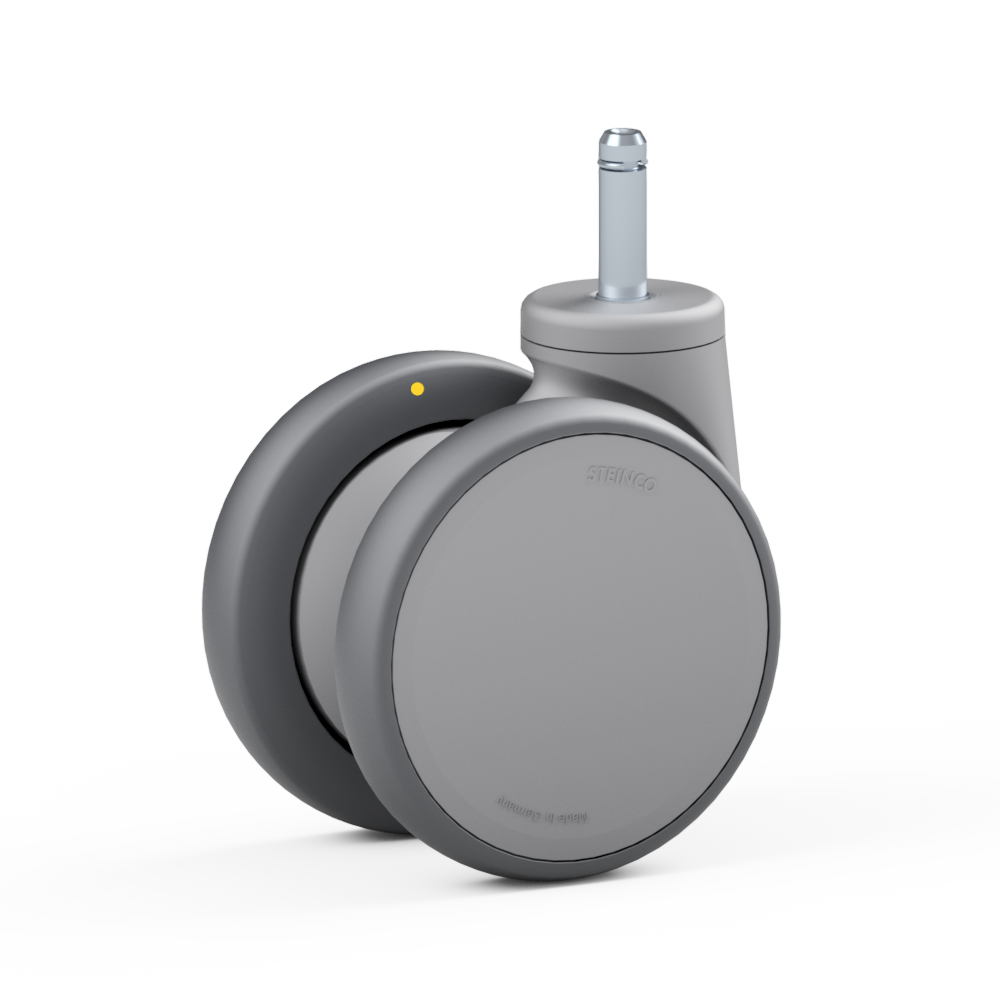 3.R3T0.FNC0, Double swivel castor, ∅ 100 mm, Ball bearing, TPU, Stem with friction ring