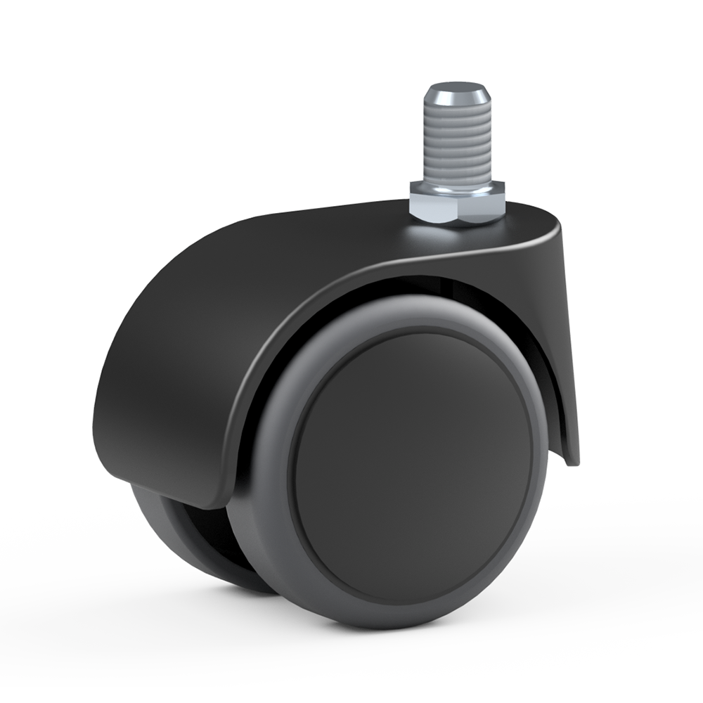 WH040V, Double swivel castor, ∅ 50 mm, Plain bearing, Polypropylene, Threaded bolt