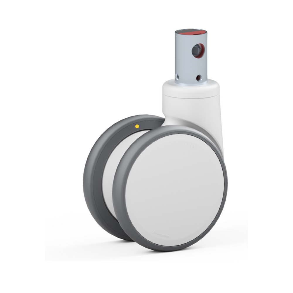 4.TJM0.FRB0, Double swivel castor, ∅ 125 mm, Ball bearing, TPU, Stem for central locking