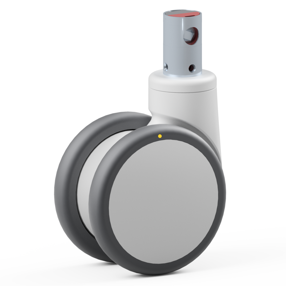 4.SNM0.DQD0, Double swivel castor, ∅ 150 mm, Ball bearing, TPU, Stem for central locking