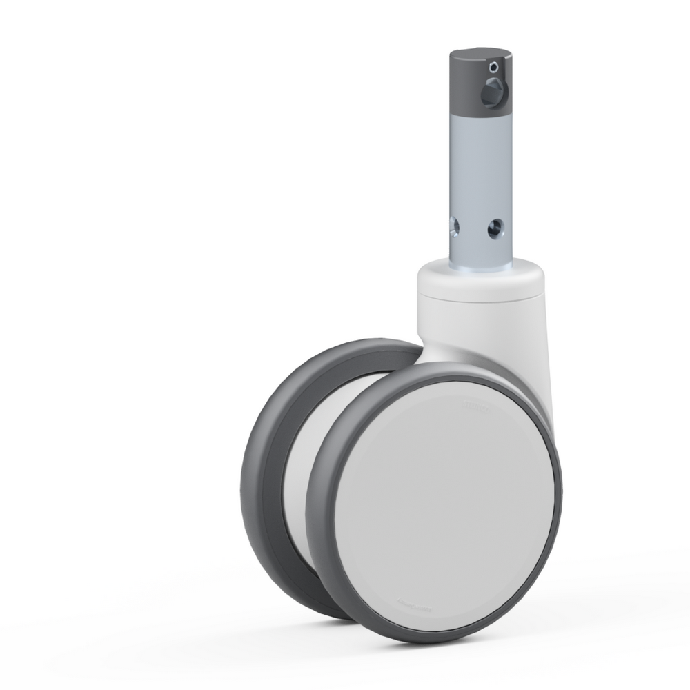 4.TJF0.FRA0, Double swivel castor, ∅ 125 mm, Ball bearing, TPU, Stem for central locking