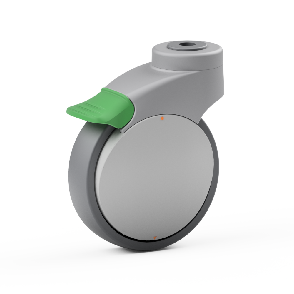 2.X6K0.PT10, Single wheel swivel castor, ∅ 100 mm, Ball bearing, TPU, Bolt hole