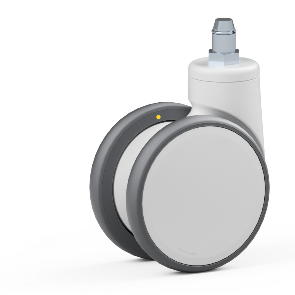 3.TPH0.FPD0, Double swivel castor, ∅ 125 mm, Ball bearing, TPU, Stem with friction ring