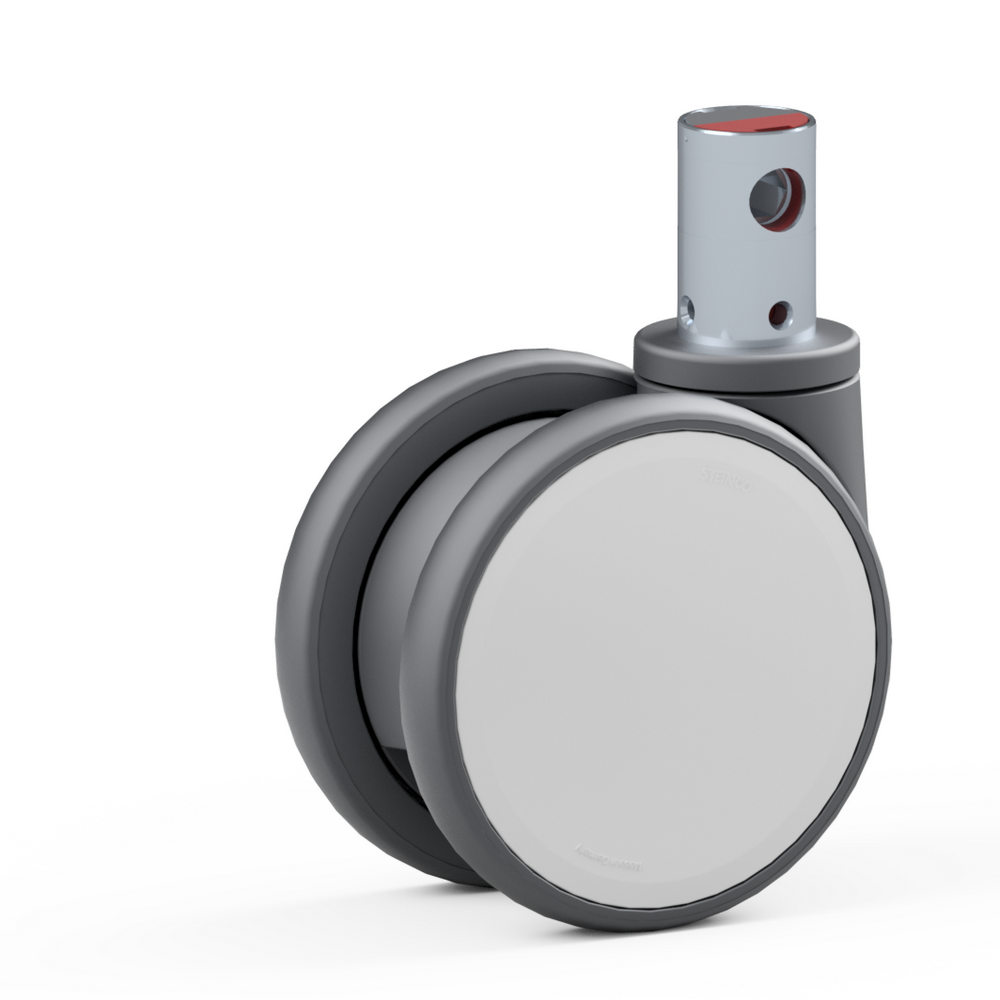 4.Y6E0.FQB0, Double swivel castor, ∅ 150 mm, Ball bearing, TPU, Stem for central locking