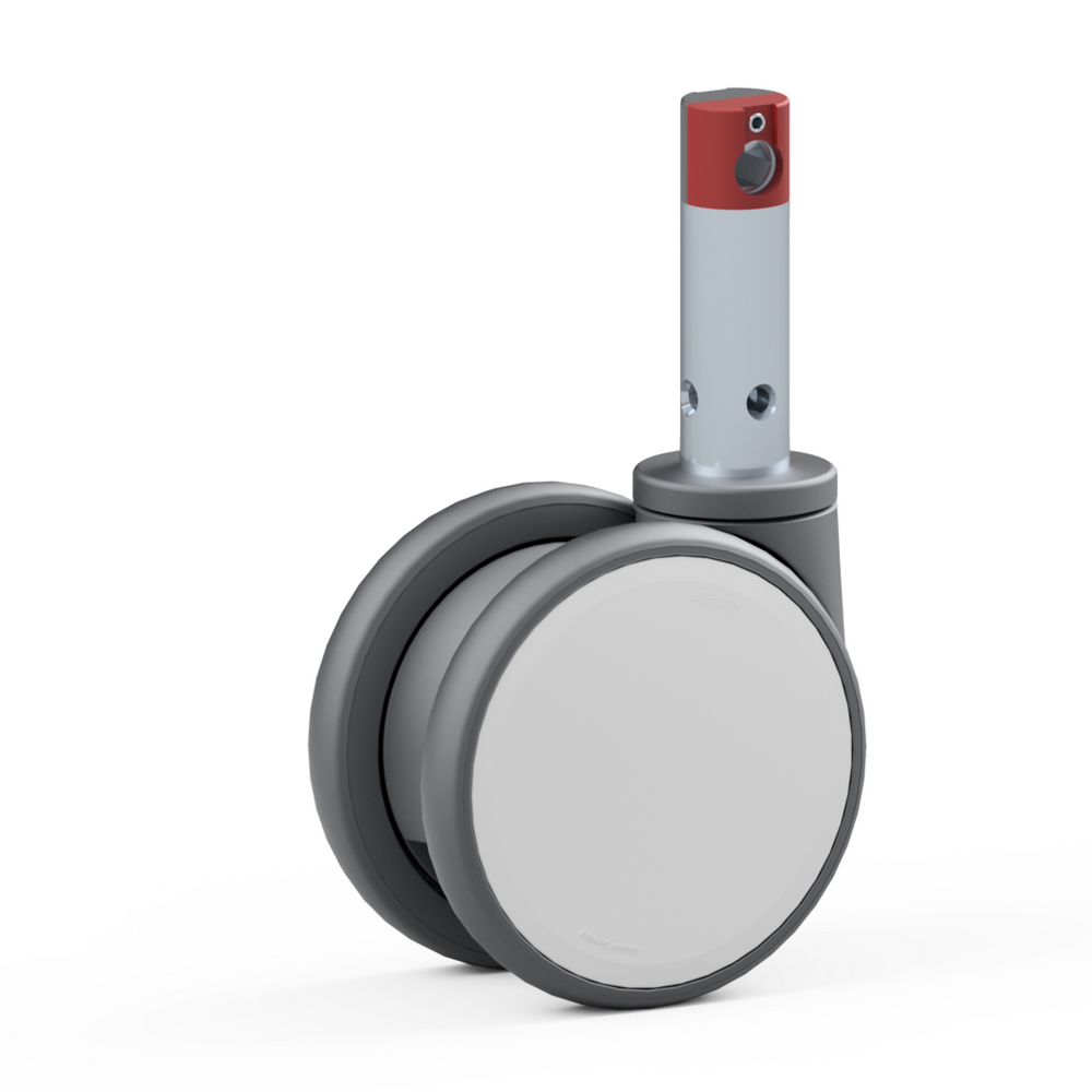 4.Y7S0.FQB0, Double swivel castor, ∅ 150 mm, Ball bearing, TPU, Stem for central locking