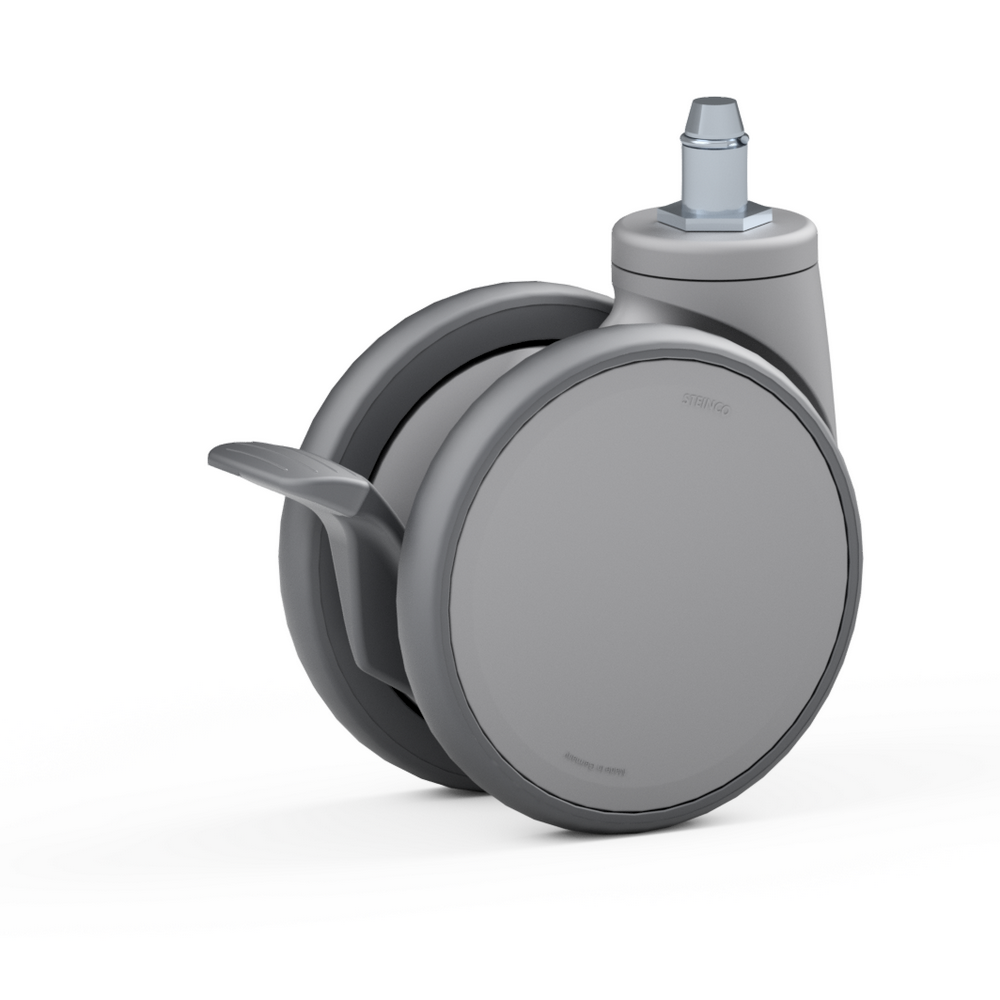 4.SR50.FQH0, Double swivel castor, ∅ 150 mm, Ball bearing, TPU, Stem with friction ring