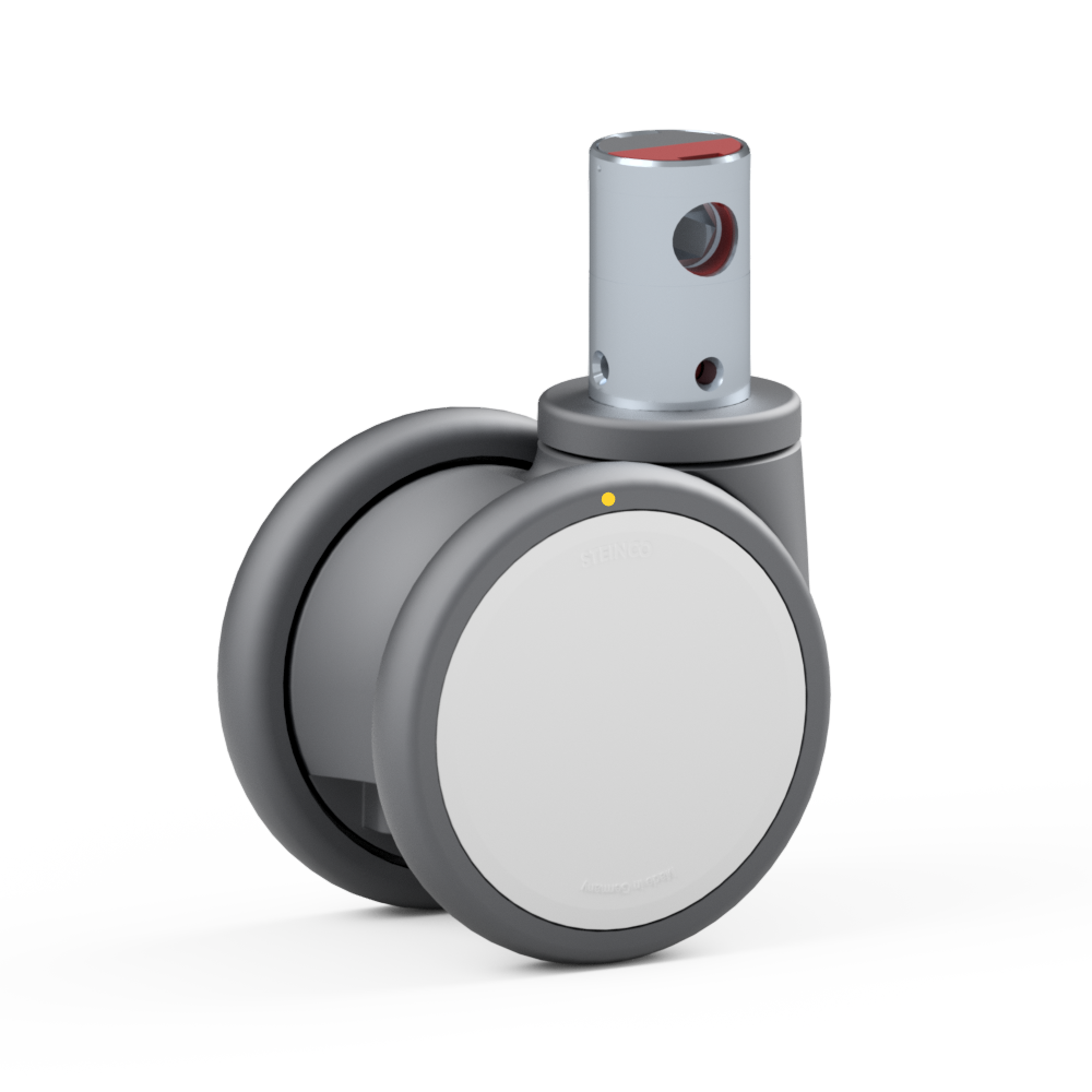 4.Y0H0.FM30, Double swivel castor, ∅ 100 mm, Ball bearing, TPU, Stem for central locking