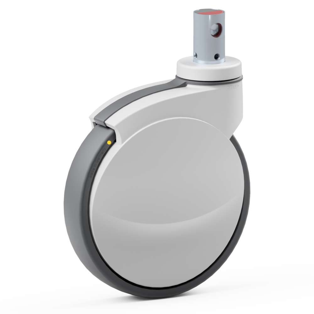 SERIES 899W, Article No.: 2.Z7C0.NQ10 2.Z7C0.NQ10, Single wheel swivel castor, ∅ 200 mm, Ball bearing, TPU, Stem for central locking