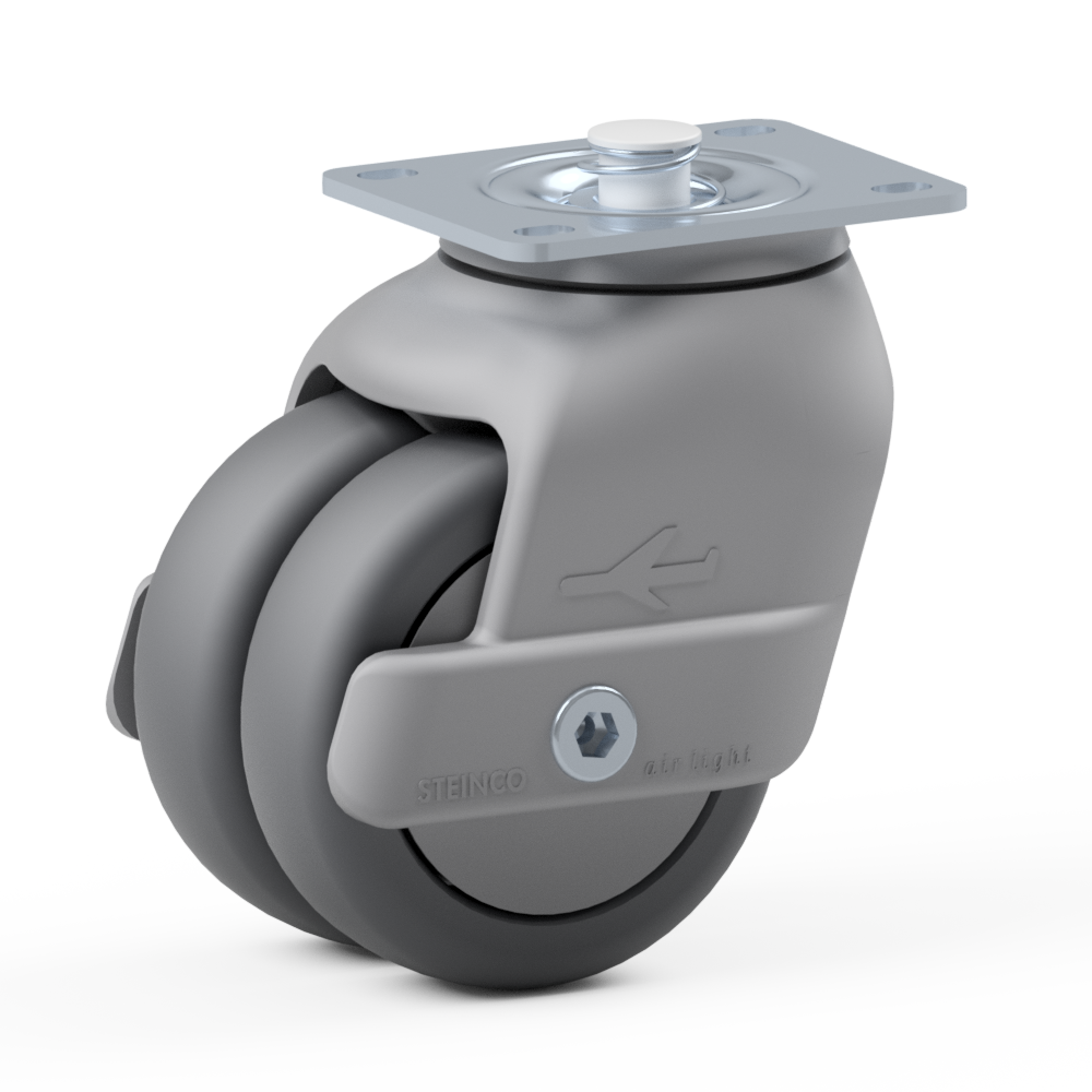 SERIES 825 , Article No.: 2.K570.N7G0 2.K570.N7G0, Double swivel castor, ∅ 75 mm, Ball bearing, TPU, Mounting plate