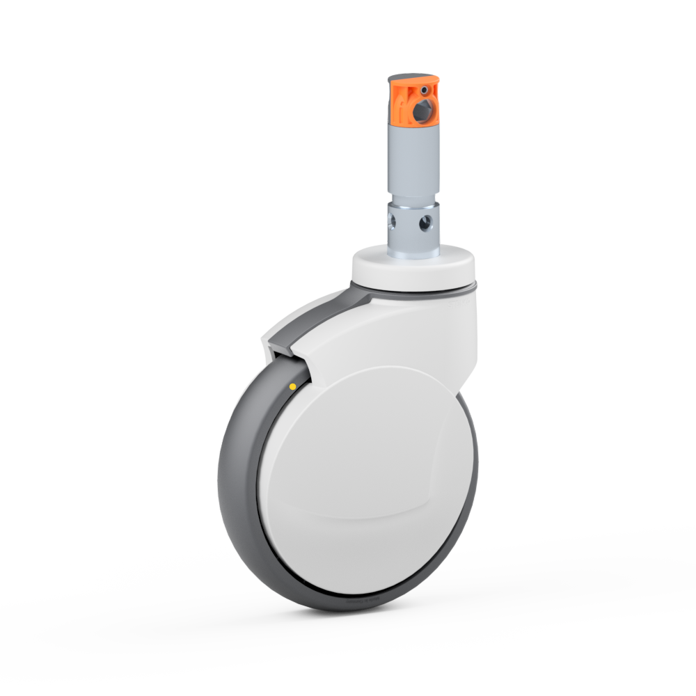 2.ZEN0.NPH0, Einrad-Lenkrolle, ∅ 150 mm, Kugellager, TPU, Bolzen für Zentralfeststellung