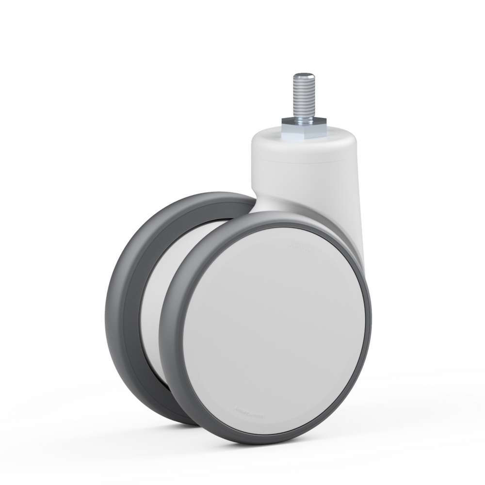 3.TPL0.FPB0, Double swivel castor, ∅ 125 mm, Ball bearing, TPU, Threaded bolt