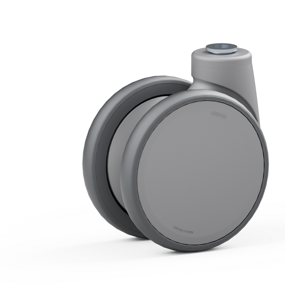 3.YRY0.FPA0, Double swivel castor, ∅ 125 mm, Ball bearing, TPU, Bolt hole