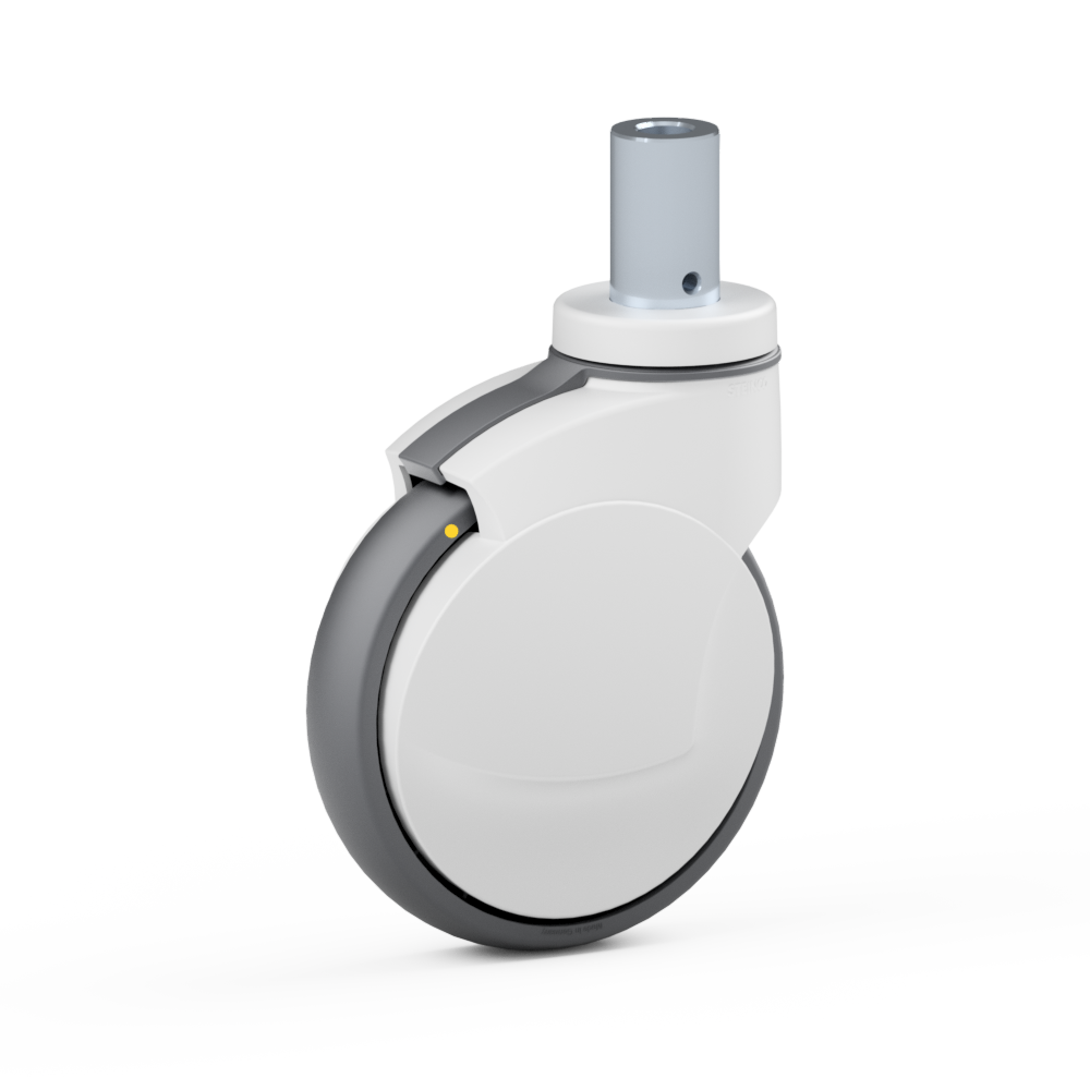 1.ZD10.NPH0, Rueda giratoria simple, ∅ 150 mm, Cojinete a bolas, TPU, Perno con agujero transversal