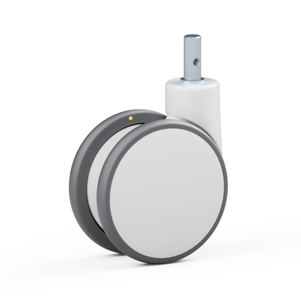 3.SF70.FQJ0, Rueda giratoria doble, ∅ 150 mm, Cojinete a bolas, TPU, Perno con agujero transversal