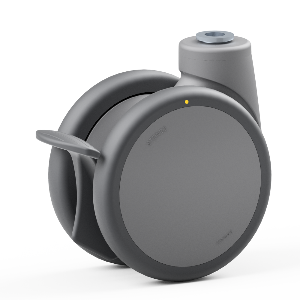 4.YQZ0.DNC0, Double swivel castor, ∅ 100 mm, Ball bearing, TPU, Bolt hole
