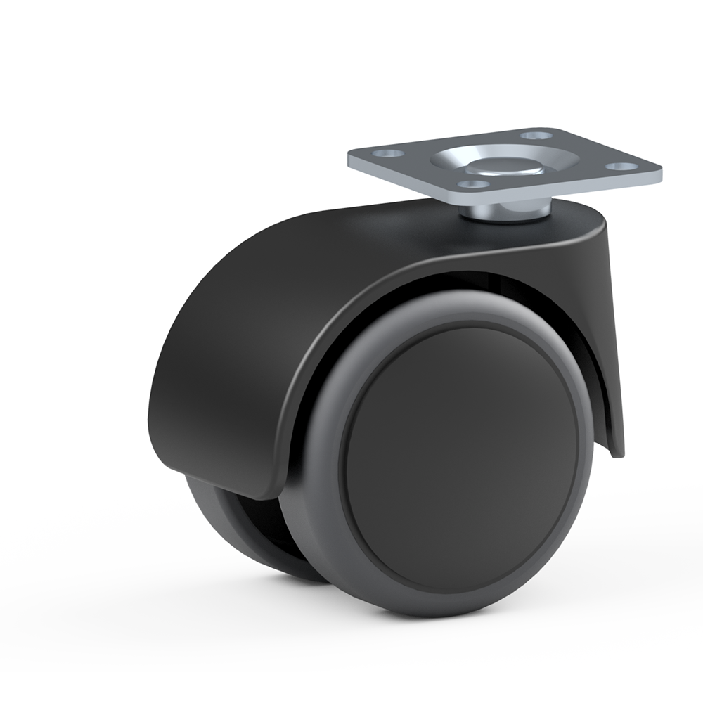 WH420V, Double swivel castor, ∅ 50 mm, Plain bearing, Polypropylene, Mounting plate