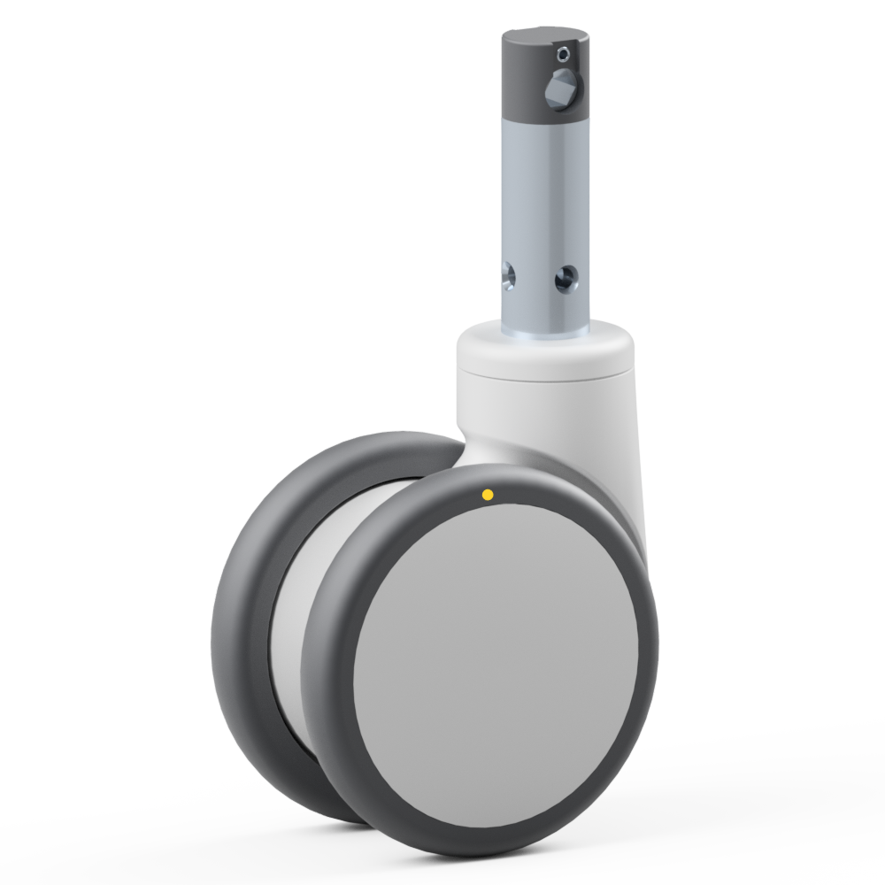 4.TJG0.DRB0, Double swivel castor, ∅ 125 mm, Ball bearing, TPU, Stem for central locking